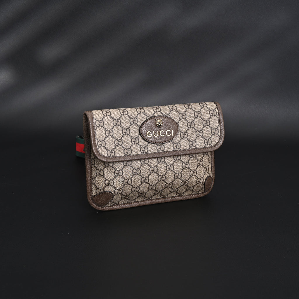 Gucci Ophidia GG Supreme Mini Belt Bag – Beige/Ebony with Web Stripe